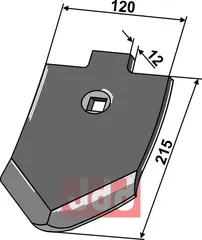 Skjær-spiss 215x120x12mm Lemken Smaragd/Lemken Topas