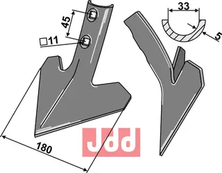 Gåsefot-skjær 180mm Einböck/Pöttinger/Köckerling Allrounder