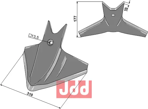 Gåsefot-skjær 310mm - JDD Utstyr