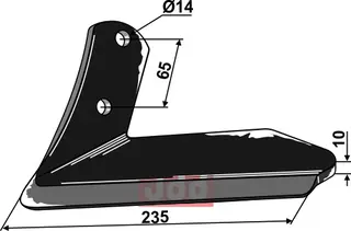 Stubbskjær 235mm til Kuhn 235mm, 10mm tykkelse, 14 hull
