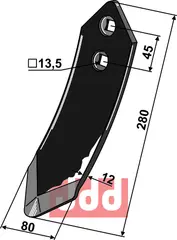 Skjær-spiss 280x80x12mm Kuhn