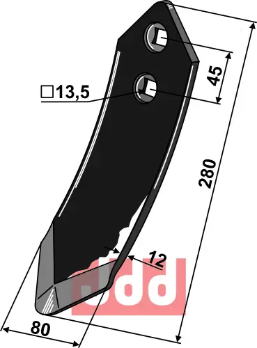 Skjær-spiss 280x80x12mm - JDD Utstyr