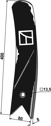 Guideboard venstre til Kuhn Lengde 400 mm, bredde 80 mm