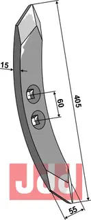 Stubharvespiss 405x55x15mm Kverneland