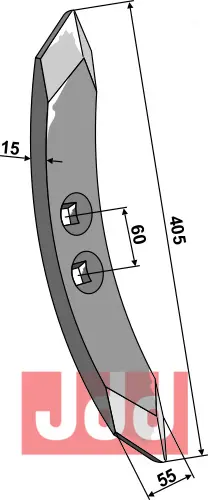 Stubharvespiss 405x55x15mm - JDD Utstyr