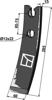 Skjærspiss 285x60x15 mm