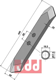 Stubharvespiss 440x60x20mm Kverneland