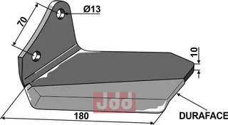 Erstatningsvinge til Kongskilde Type DURAFACE, hull 13 mm