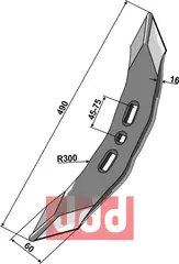 Stubharvespiss 490x60x16mm (3 h - 45-75) Passer til mange fabrikater