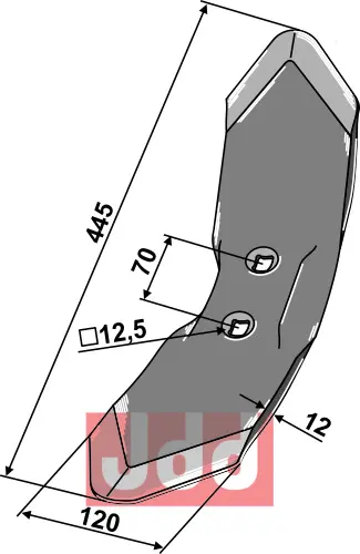 Stubharvespiss 445x120x12mm - JDD Utstyr