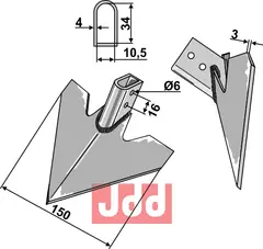 Gåsefot-skjær 150mm Hatzenbichler