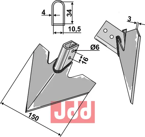 Gåsefot-skjær 150mm Hatzenbichler