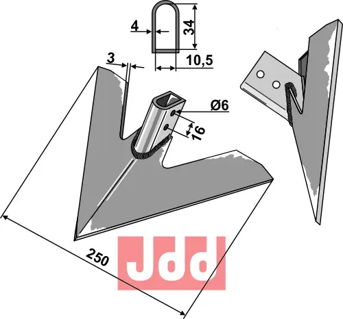 Gåsefot-skjær 250mm - JDD Utstyr