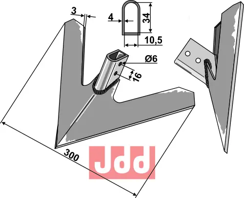 Gåsefot-skjær 300mm - JDD Utstyr