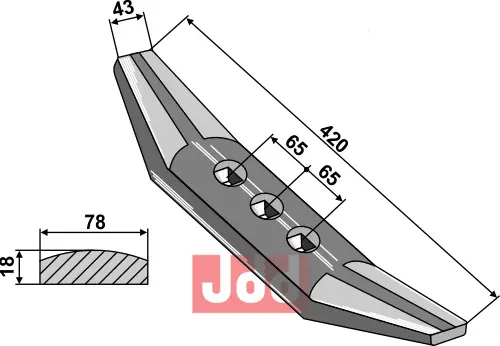 Stubharvespiss 420x43x18mm - JDD Utstyr