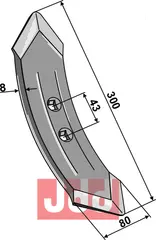 Stubharvespiss 300x80x8mm - K32 Kongskilde