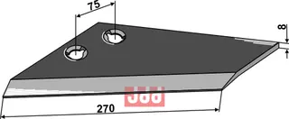 Erstatningsvinge til Landsberg L: 270mm, tykkelse: 8mm