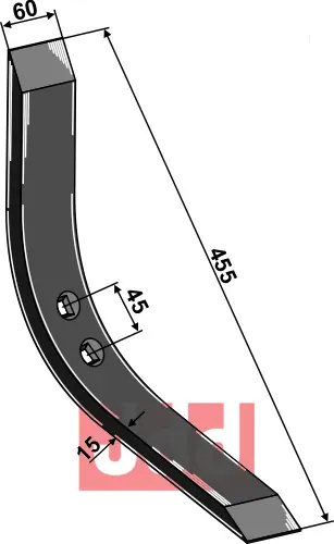 Stubharvespiss 455x60x15mm - JDD Utstyr