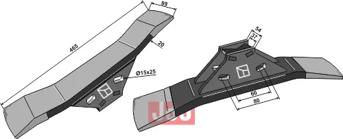 Skjær-spiss 460x70x20mm - WolframCarbid - JDD Utstyr