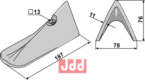 Skjær-spiss 187x78x11mm - JDD Utstyr