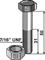 Bolt 7/16''UNFx50 L 50 mm