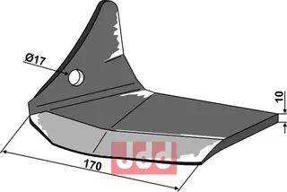 Gåsefot-skjær - venstre Pöttinger, 300mm arbeidsbredde