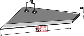 Erstatningsvinger - Rabe L: 260mm, hullavstand: 45mm