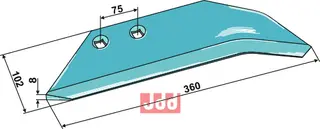 Erstatningsvinger - Rabe L: 360mm, hullavstand: 75mm, B: 102mm
