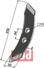 Stubharvespiss 250x50x8mm Rabe