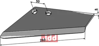 Erstatningsvinge venstre til Rau Lengde: 260mm, Hullavstand: 50