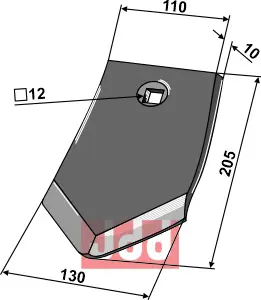 Skjær-spiss 205x130x10mm Regent