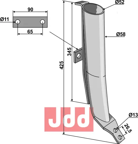 Gjødsel rør Ø58 - JDD Utstyr