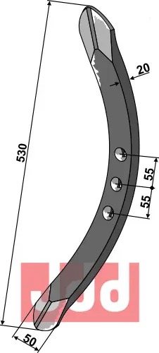 Stubharvespiss 530x50x20mm (3 h - 55-55) - JDD Utstyr