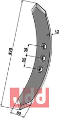 Stubharvespiss 490x80x12mm (3 h - 55-55) Väderstad