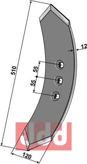 Stubharvespiss 510x120x12mm Väderstad