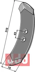 Stubharvespiss 310x70x10mm (2 h - 45) Väderstad