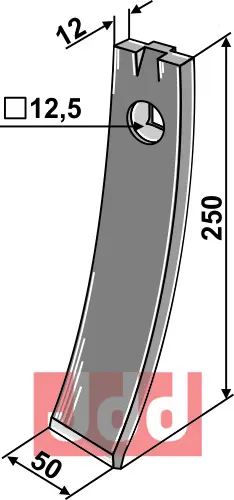 Skjær-spiss 250x50x12mm - JDD Utstyr