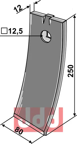 Skjær-spiss 250x80x12mm - JDD Utstyr