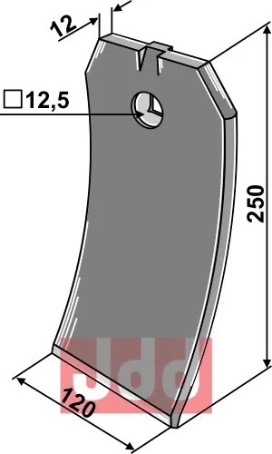 Skjær-spiss 250x120x12mm - JDD Utstyr