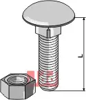 Bolt M10x1,5x20 m. Mutter - galvanisert