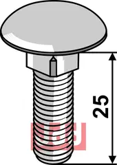 Bræddebolt M10x25 - 8.8 galvanisert