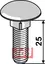 Bræddebolt M10x25 - 8.8 galvanisert