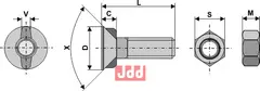 Plogbolt M10 x 1,5 x 25 med Mutter