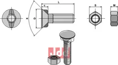 Plogbolt M10x1,5x40 med Mutter