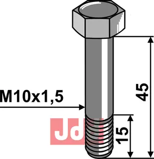 Klippbolt M10 uten mutter 45 mm, til Achat/Smaragd