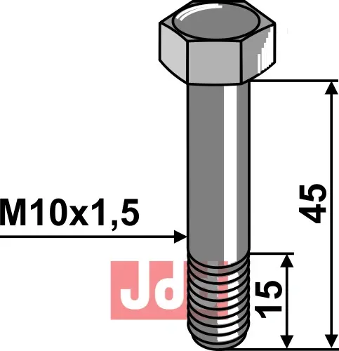 Springbolt M10x1,5x45 u. Mutter - JDD Utstyr