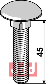 Bræddebolt M10x1,5x45 - 8.8 galvanisert