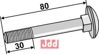 Bolt M10x1,5x80 - 8.8 galvanisert