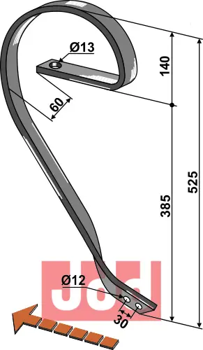 Slepeplanketand 45x10 - høyre - JDD Utstyr