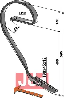 Slepeplanketand 45x10 - høyre Kverneland